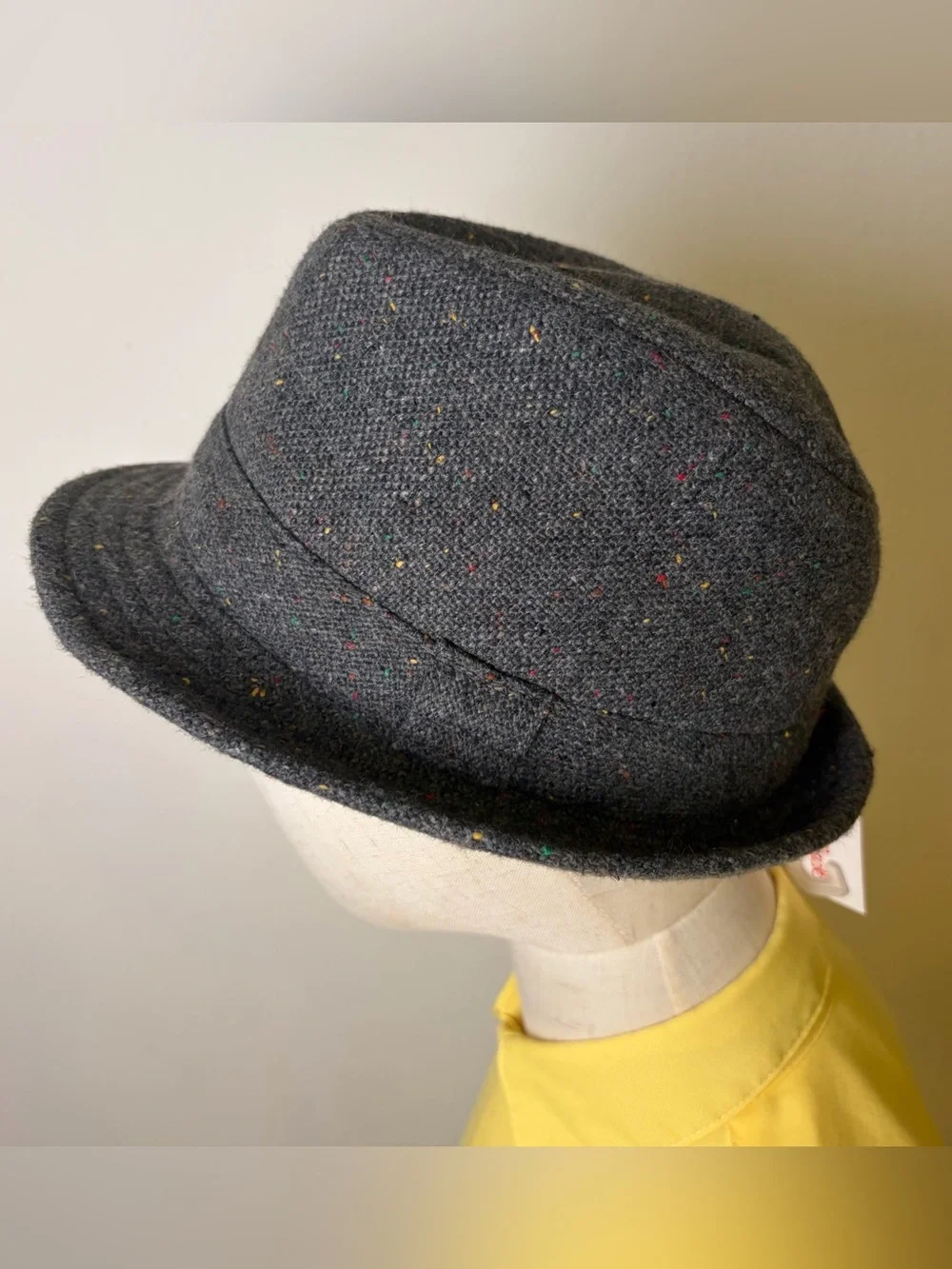 NWT Cat & Jack Boys Dark Grey Speckled Tweed Fedora Hat Size 2T-5T